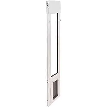 Patio Pacific Pet Door for Horizontal Sliding Windows | Pet-Friendly Flexible Flap for Cats & Small Dogs | Easy-to-Install Pet Door with Weatherproof Aluminum Frame | White, 34"-37" Window Height