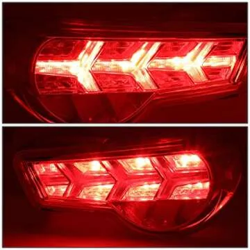 Auto Dynasty 2Pcs LED Arrow Sequential Rear Tail Lights Brake Lamps Compatible with Toyota 86 / Subaru BRZ/Scion FR-S 13-21, Driver and Passenger Side, Chrome Housing Clear Lens Clear Signal