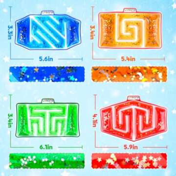 Squishy Tube Sensory Fidget Toys for Kids: 4 Pack Sensory Toy Maze Filled with Colorful Goo, Glitter, Calming Toys for Children Teens with Autism, ADHD - Stress Anxiety Relief Special Needs Classroom