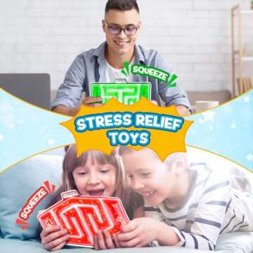 Squishy Tube Sensory Fidget Toys for Kids: 4 Pack Sensory Toy Maze Filled with Colorful Goo, Glitter, Calming Toys for Children Teens with Autism, ADHD - Stress Anxiety Relief Special Needs Classroom