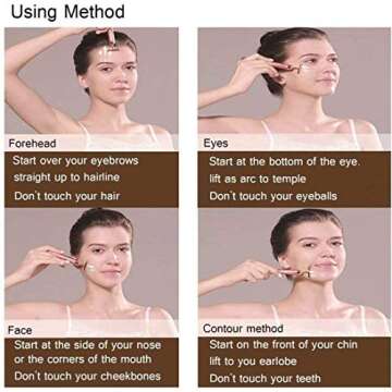 Horolas Beauty Bar 24k Golden Pulse Facial Massager, GOODYBUY T-Shape Electric Sign Face Massage Tools for Sensitive Skin Face Pull Tight Firming Lift