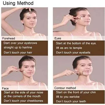 Horolas Beauty Bar 24k Golden Pulse Facial Massager, GOODYBUY T-Shape Electric Sign Face Massage Tools for Sensitive Skin Face Pull Tight Firming Lift