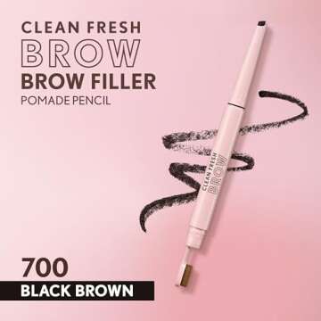 Covergirl Clean Fresh Brow Filler Pomade, 700 Black Brown, Eyebrow Pencil, Ultra-Precise Tip, Creamy...