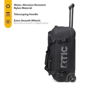 RTIC Road Trip Rolling Duffle Bag with Wheels - Adventure Ready, Spacious, Water Resistant, Stylish ...
