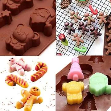 5 Pcs Christmas Chocolate Molds - Fun Holiday Candy, Soap & Baking Tray