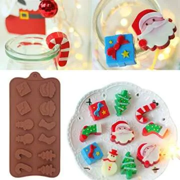 5 Pcs Christmas Chocolate Molds for Festive Baking
