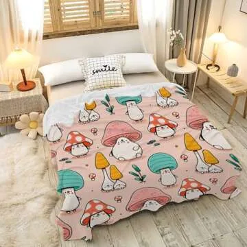 Atthadassi Mushroom Head Soft Fleece Blanket 60x50