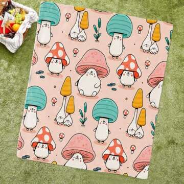Atthadassi Mushroom Head Soft Fleece Blanket 60x50
