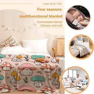 Atthadassi Mushroom Head Soft Fleece Blanket 60x50