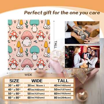 Atthadassi Mushroom Head Soft Fleece Blanket 60x50