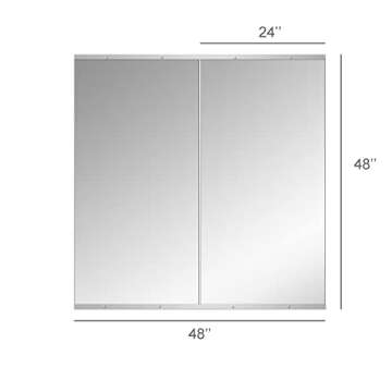 Home Gym Mirror, 48''x24''x2PCS, large Full Body Mirror for Yoga, Glass Frameless Mirror for Wall Mounted, Wall Mirror for Home Gym, Garage, Bedroom, Bathroom (Glass - 48''x24'' - 2PCS)