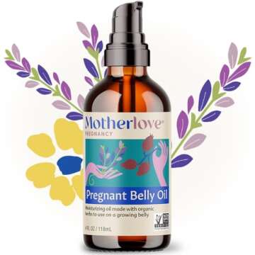 Motherlove Pregnant Belly Oil (4 oz) Natural Moisturizer to Soothe Itchy Skin & Prevent Stretch Marks—Non-GMO, Organic Herbs, Vegan
