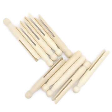Hanobo Round Wooden Clothespins for Crafts and Laundry