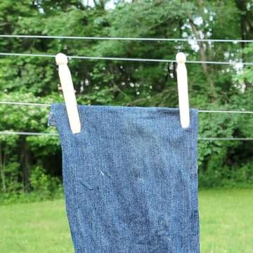 Hanobo Round Wooden Clothespins for Crafts and Laundry