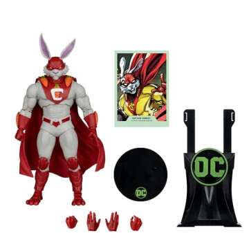 McFarlane Toys - DC Multiverse Captain Carrot (Justice League Incarnate), Glow in The Dark Edition, 7in Action Figure, Gold Label, Amazon Exclusive
