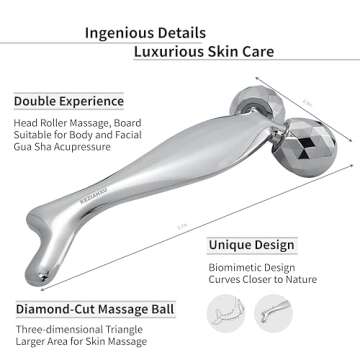 KEZIAHXU Facial Massage Roller, Gua Sha Face Roller Tool 2-in-1, Skin Care Roller for Face Neck Body, Reduce Puffiness Remove Wrinkles,Gift for Women. (Facial Roller Tool)