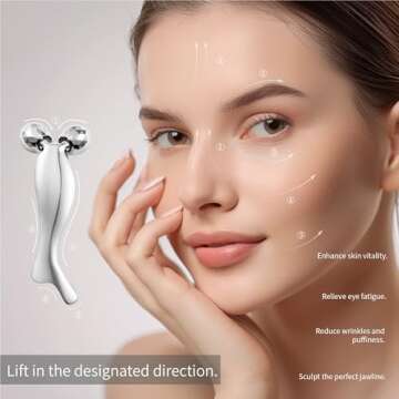 KEZIAHXU Facial Massage Roller, Gua Sha Face Roller Tool 2-in-1, Skin Care Roller for Face Neck Body, Reduce Puffiness Remove Wrinkles,Gift for Women. (Facial Roller Tool)