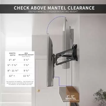 VIVO Motorized Fireplace TV Wall Mount for 37-70 Inch Screens