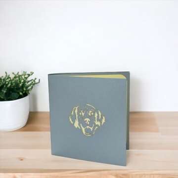 Rykamia Golden Retriever Pop Up Card, Blank Card With Envelop, Birthday Card from Dog, Golden Retriever Birthday Card, Retirement, Thank You, Golden Retriever Gift, Birthday Card Womens, Dog Mom Card