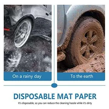 Chimailong Paper Floor Mats for Car: Disposable Auto Protective Decorative Repair Wash Floormats Tire Mat for Cars Floormat Cover Covers Kit Printed Tire for Vehicles 16x20 (10pcs)