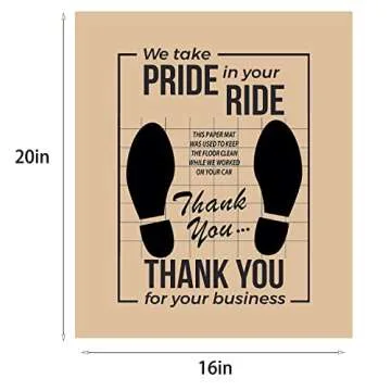 Chimailong Paper Floor Mats for Car: Disposable Auto Protective Decorative Repair Wash Floormats Tire Mat for Cars Floormat Cover Covers Kit Printed Tire for Vehicles 16x20 (10pcs)