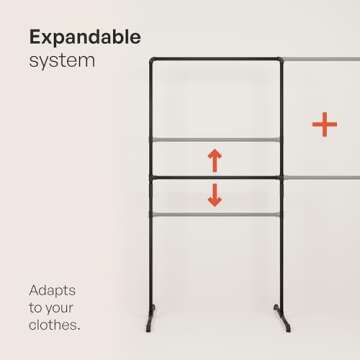 Stylish pamo Freestanding Clothes Rail in Industrial Design