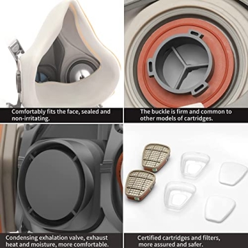 RANKSING Reusable Respirator Mask with Filters for Safety