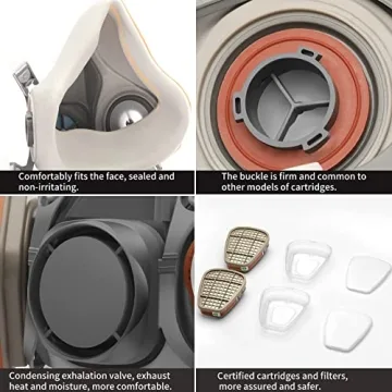 RANKSING Reusable Respirator Mask with Filters for Safety