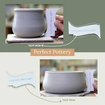 OUTPOST POTTERY Profile Ribs - Precision Pottery Rib Tools Made W/Durable PLA for Consistent Shapes, Floating Designs & Accurate Craft - Texture & Trimming Tools (Tulip 14-12 and 10-8cm)
