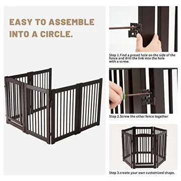 Extra Wide Freestanding Dog Gates for Indoor and Outdoor Use