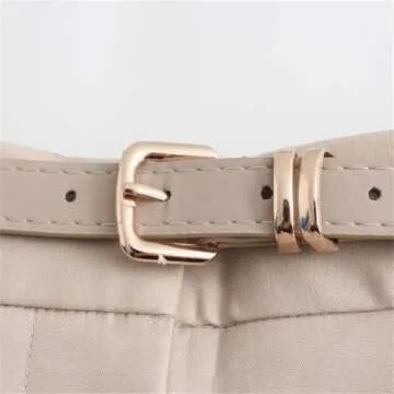 Women Commuting Formal Office High Waist Casual Zipper Fly Shorts with Belt