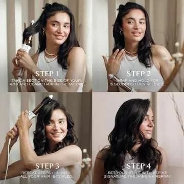 Kristin Ess Hair 1 Inch Titanium Curling Iron for Beach Waves, Small to Medium Curls for Short Hair, Ionic Technology, Fast Heat, Dual Voltage, Auto Shut-Off