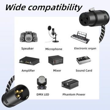 WLTASUY Right Angle XLR Cable - Adjustable 360 Degree Microphone Connection