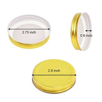 URATOT 24 Pack Regular Mason Jar Lids Reuseable Mouth Mason Storage Canning Lids for Pickling Jars