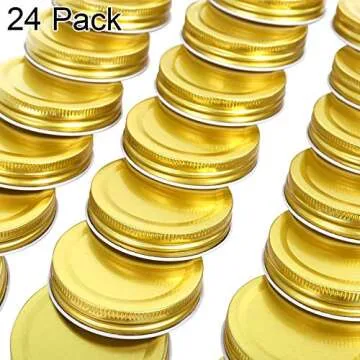 URATOT 24 Pack Regular Mason Jar Lids Reuseable Mouth Mason Storage Canning Lids for Pickling Jars