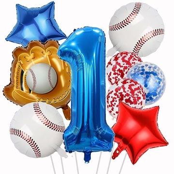 HADCKJA Baseball Balloons Birthday Party Supplies - 9Pcs Fun Decorations