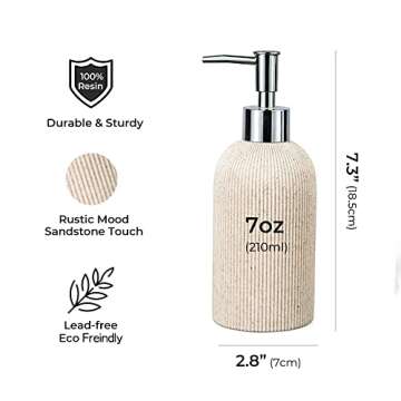 Lunestella Beige Hand Soap Dispenser - Elegant Boho Style