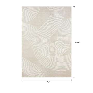 Abani Nuevo Area Rug - 6'x9' Cream & Beige - Soft & Durable