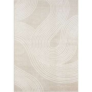 Abani Nuevo Area Rug - 6'x9' Cream & Beige - Soft & Durable