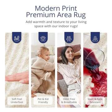 Abani Nuevo Area Rug - 6'x9' Cream & Beige - Soft & Durable