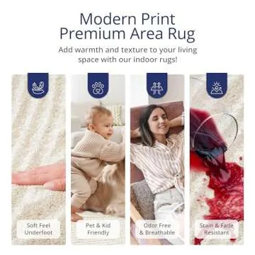 Abani Nuevo Area Rug - 6'x9' Cream & Beige - Soft & Durable