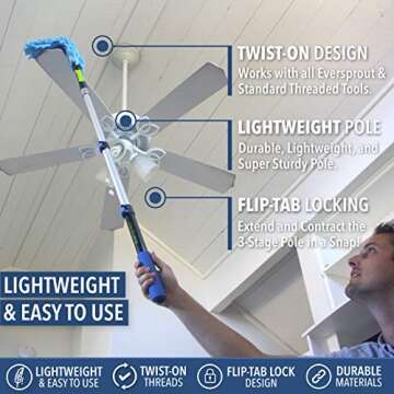 Lightweight Eversprout Telescoping Extension Pole for Easy Use