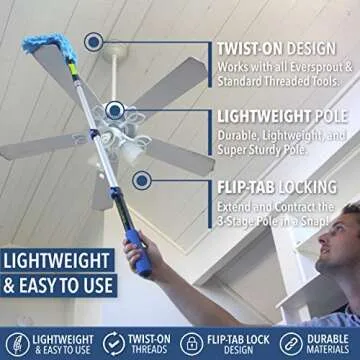 Lightweight Eversprout Telescoping Extension Pole for Easy Use