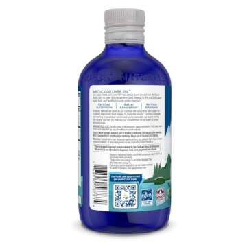 Nordic Naturals Arctic Cod Liver Oil, Strawberry - 8 oz - 1060 mg Total Omega-3s with EPA & DHA - Heart & Brain Health, Healthy Immunity, Overall Wellness - Non-GMO - 48 Servings