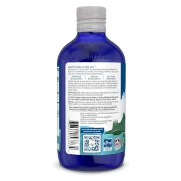Nordic Naturals Arctic Cod Liver Oil, Strawberry - 8 oz - 1060 mg Total Omega-3s with EPA & DHA - Heart & Brain Health, Healthy Immunity, Overall Wellness - Non-GMO - 48 Servings
