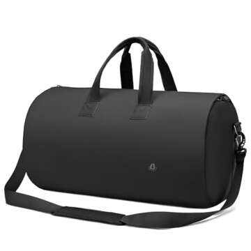 BUG Convertible Duffle Garment Bags for Travel Mens Suit with Shoes Compartment Black