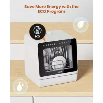 HAVA Portable Dishwasher with Water Softener and 8 Wash Programs