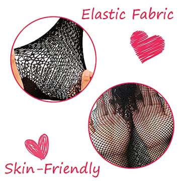 Women's Lace Stockings Lingerie Floral Fishnet Bodysuits Lingerie Nightwear for Romantic Date Wearing (4 Pack)