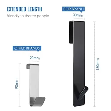 Simtive Extended Shower Door Hooks No Drill Anti-Scratch