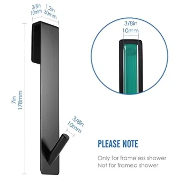 Simtive Extended Shower Door Hooks No Drill Anti-Scratch